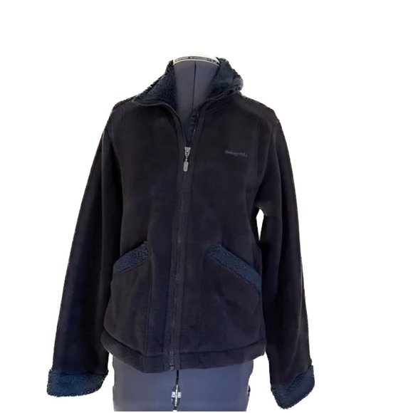 Patagonia Jackets & Blazers - Rare Patagonia Synchilla Windzone Jacket w/ Velour Like Fleece Women Small Black